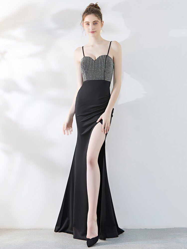 Vestido de Festa Longo em Cetim com Fenda