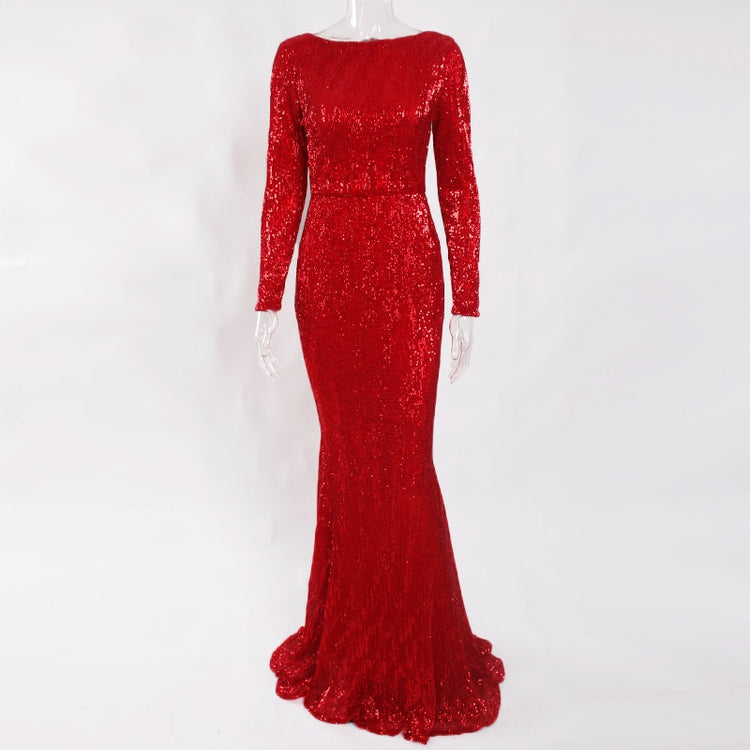 Vestido de Festa Longo Elegante com Manga