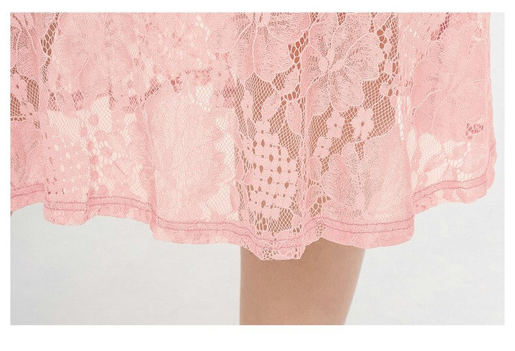 Vestido de Festa Midi Rendado Rosé
