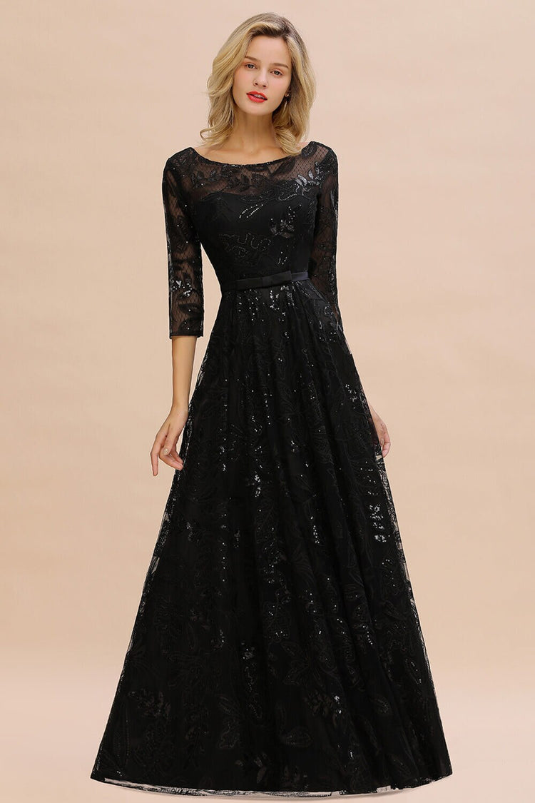Vestido de Festa Longo com Detalhes Bordados e Brilho
