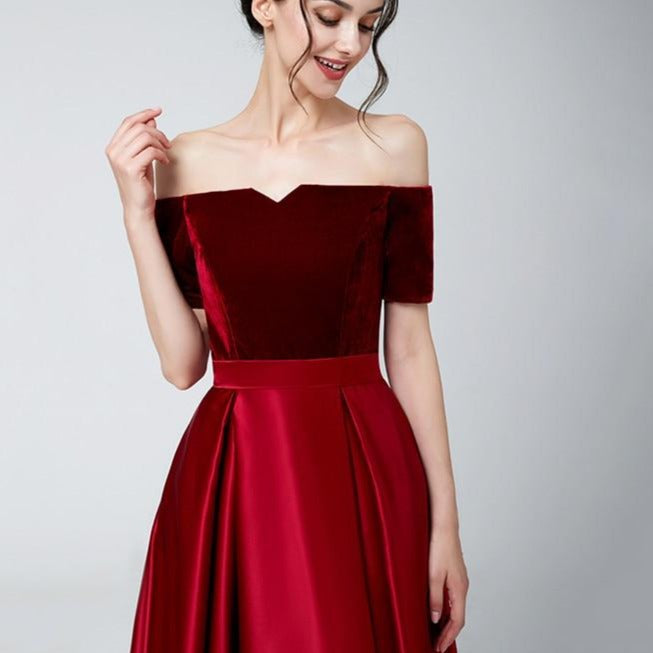 Vestido de Festa Longo Clássico Bordado Marsala