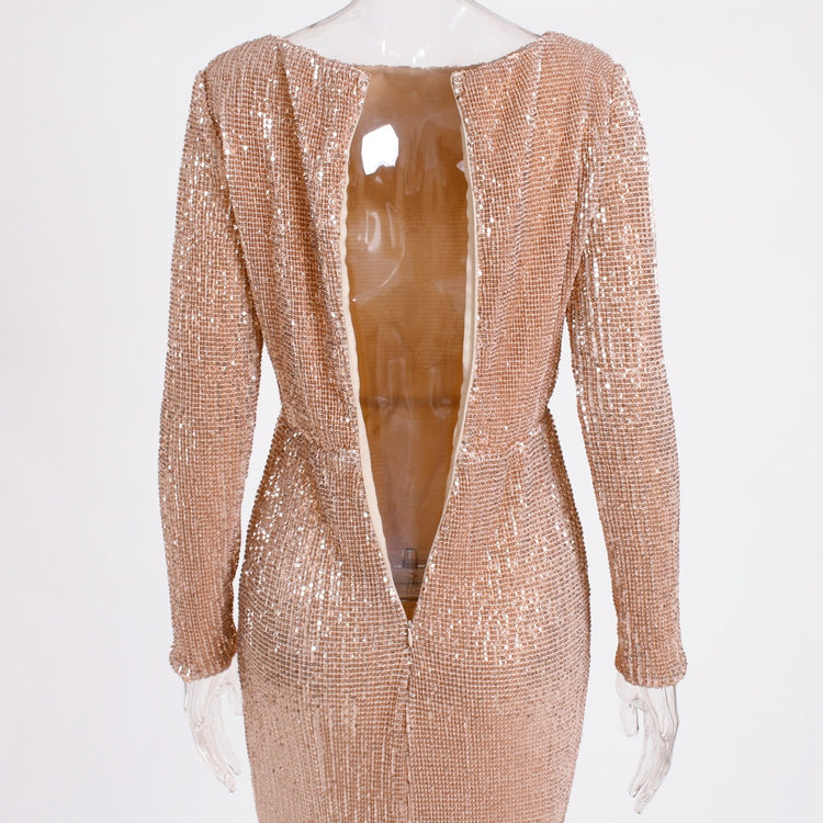 Vestido de Festa Longo Elegante com Manga