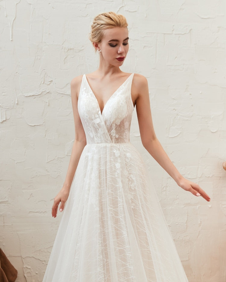 Vestido de Noiva Longo Charmoso com Alça