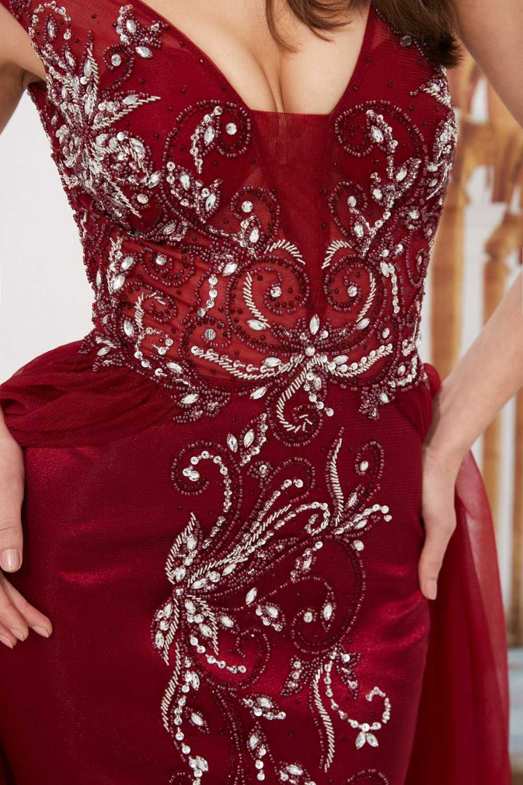 Vestido de Festa Luxo Vintage com Cauda em Tule Marsala - Modelo Especial
