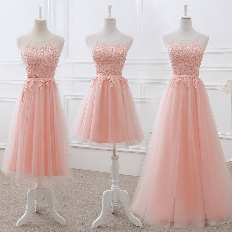 Vestido de Festa em Crepe com Apliques e Amarração Traseira Rosé