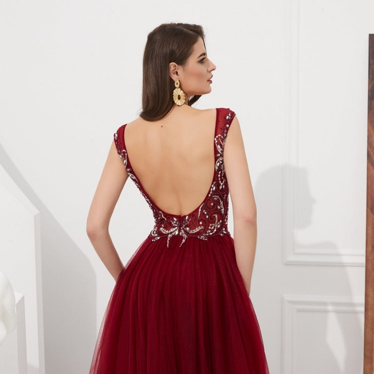 Vestido de Festa Luxo Vintage com Cauda em Tule Marsala - Modelo Especial