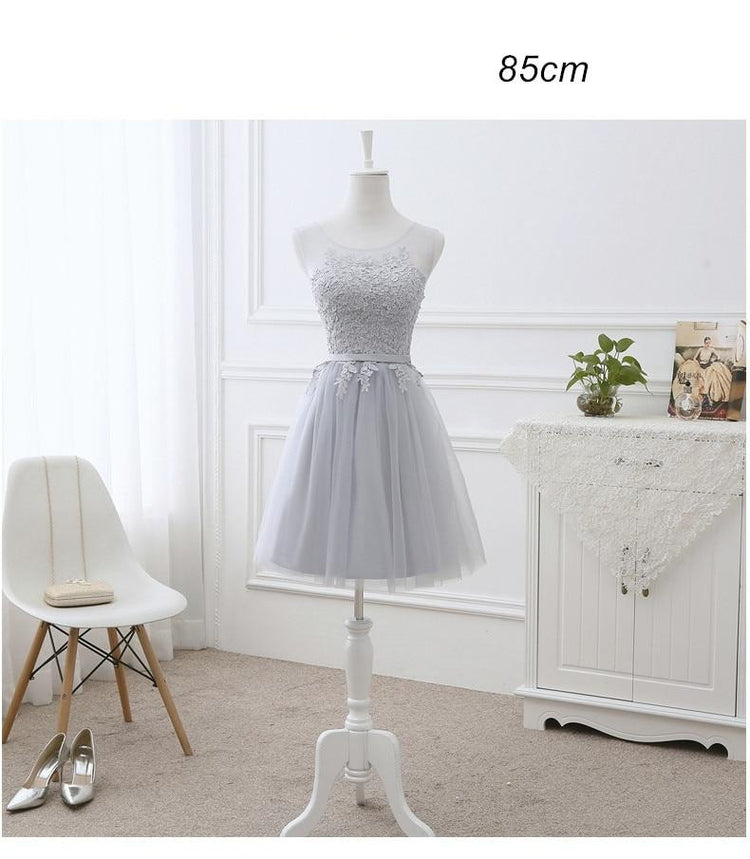Vestido de Festa em Crepe com Apliques e Amarração Traseira Rosé