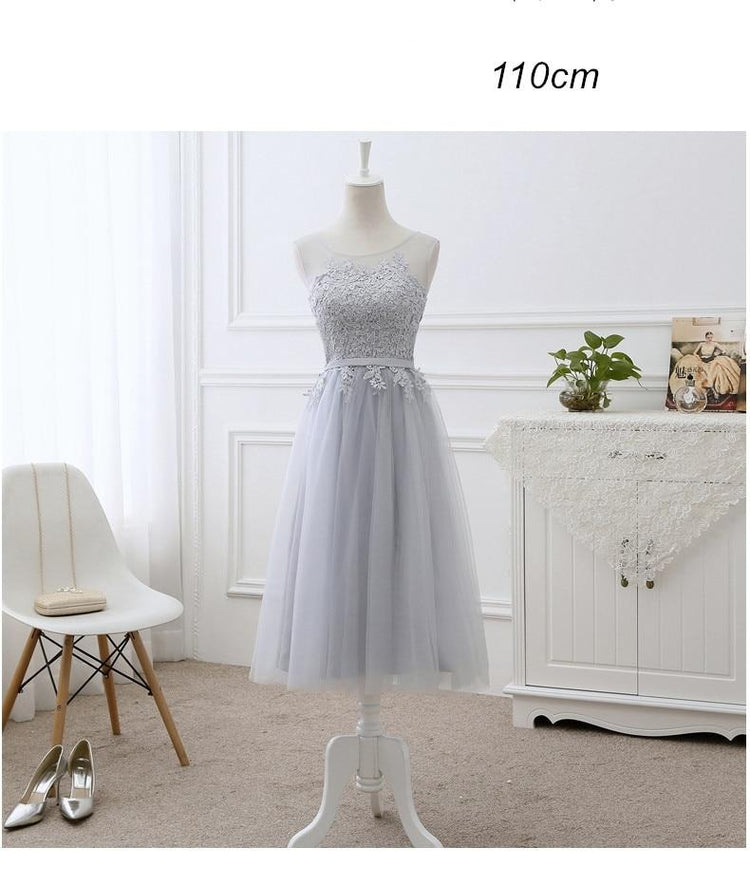 Vestido de Festa em Crepe com Apliques e Amarração Traseira Rosé