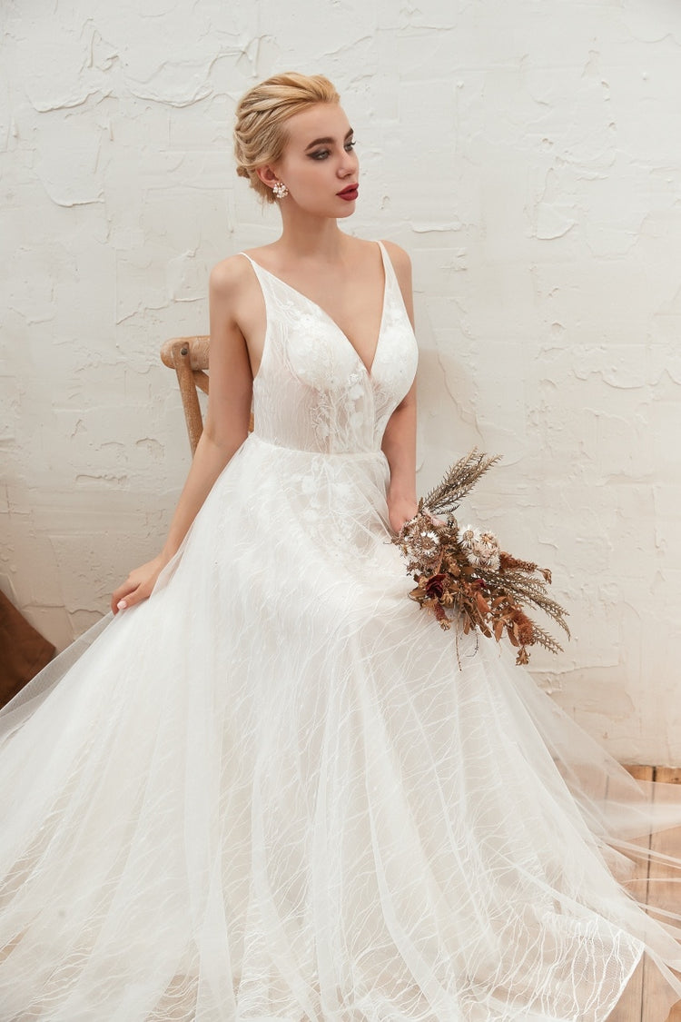 Vestido de Noiva Longo Charmoso com Alça