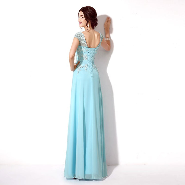 Vestido de Festa Luxo Elegante com Detalhes Apliques