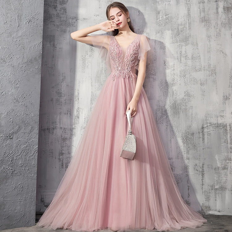 Vestido de Festa Longo Floral Elegante