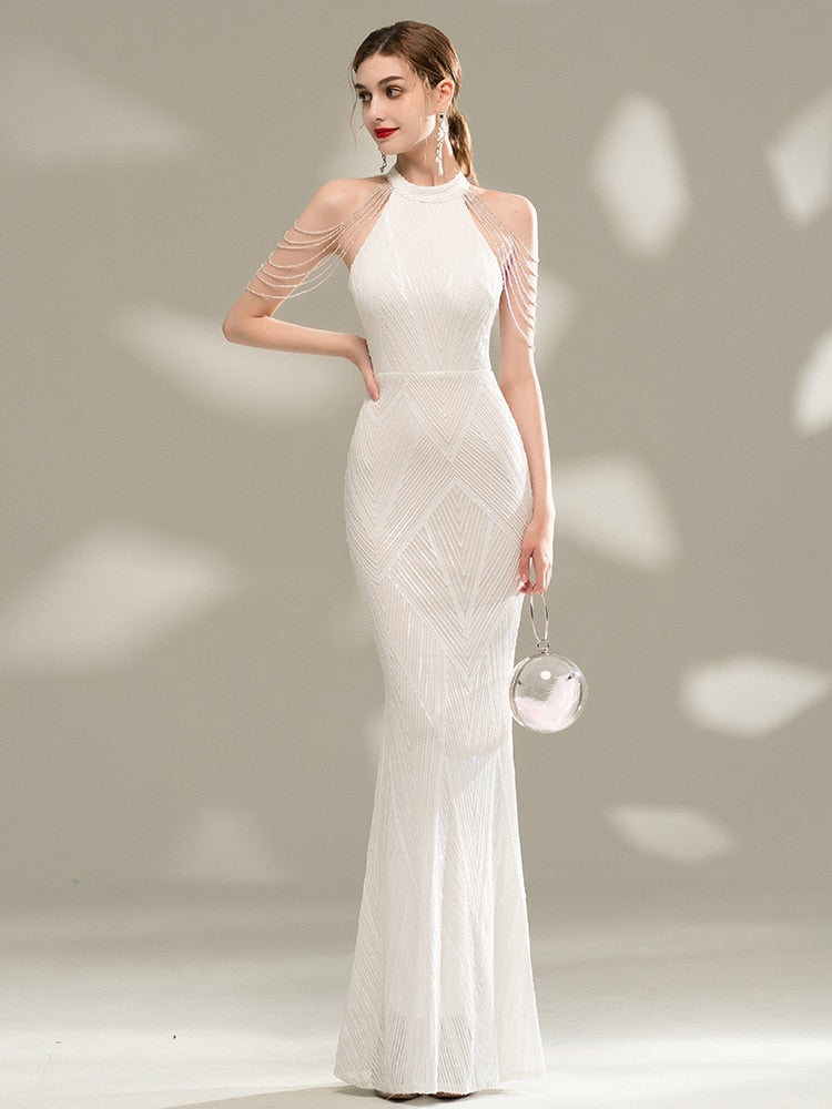 Vestido de Festa Longo Brilho Elegante