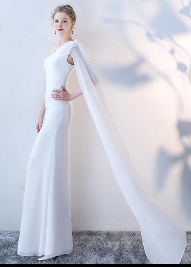 Vestido de Festa Longo Sereia com Manta Longa