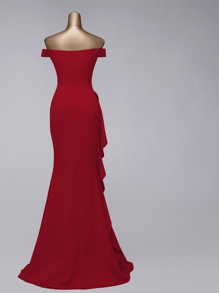 Vestido de Festa Luxo com Detalhe em Laço Vermelho (Pronta Entrega)