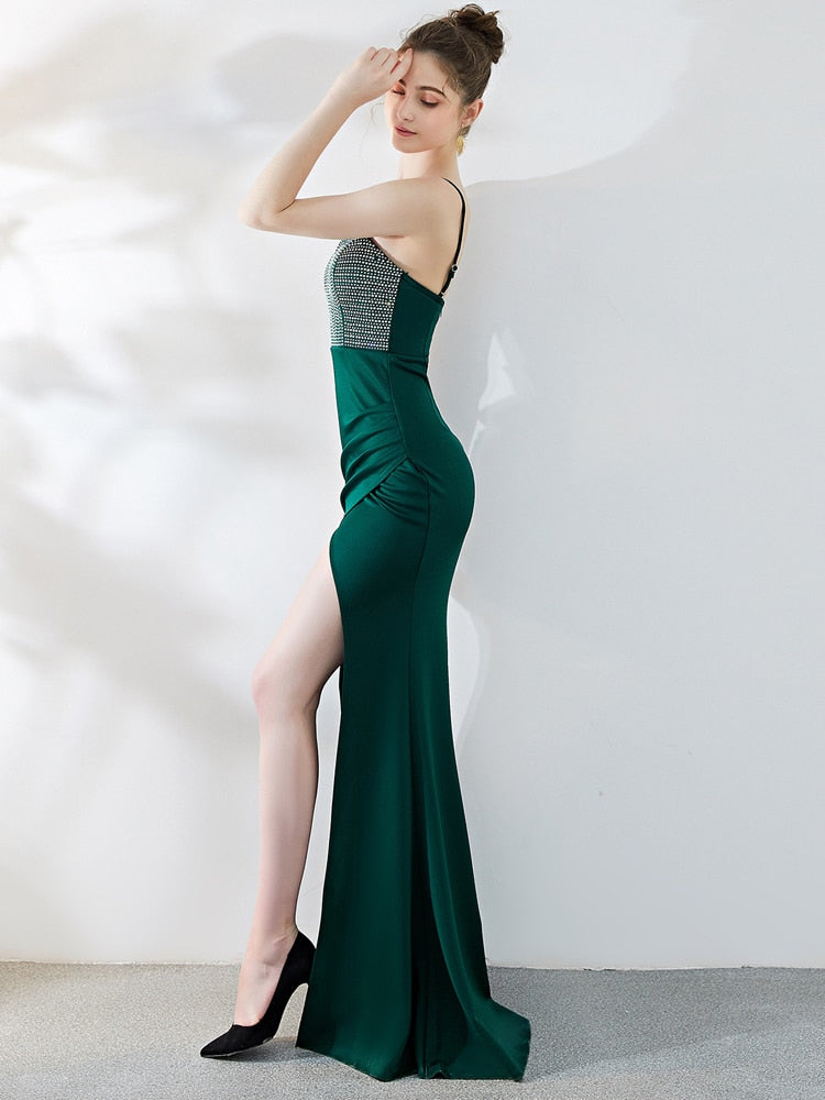 Vestido de Festa Longo em Cetim com Fenda