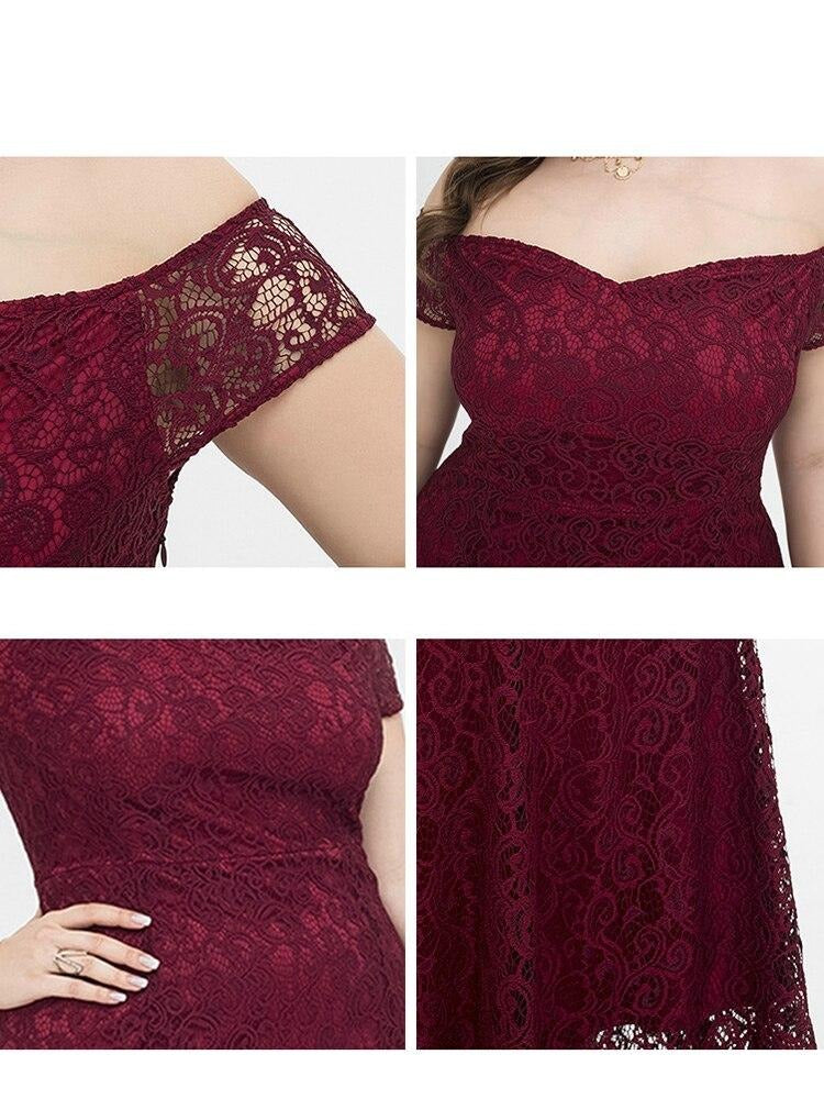Vestido de Festa Longo com Sobreposição em Renda Marsala