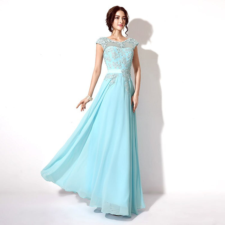 Vestido de Festa Luxo Elegante com Detalhes Apliques