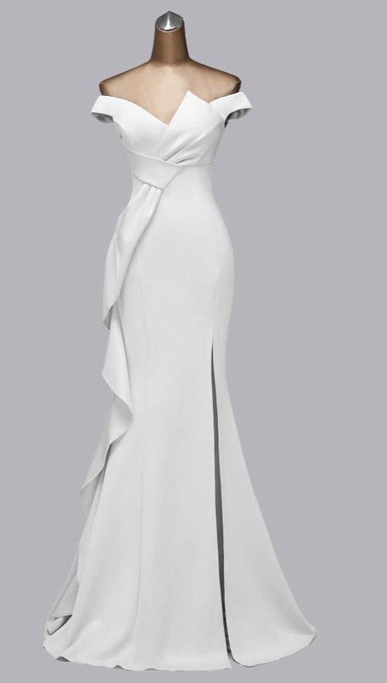 Vestido de Festa Luxo com Detalhe em Laço Branco (Pronta Entrega)