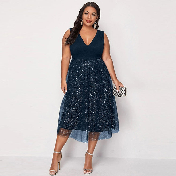 Vestido Plus Size com Decote V e Renda (Pronta Entrega)