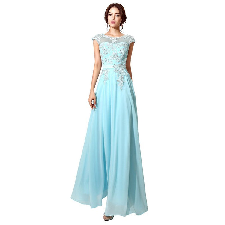 Vestido de Festa Luxo Elegante com Detalhes Apliques