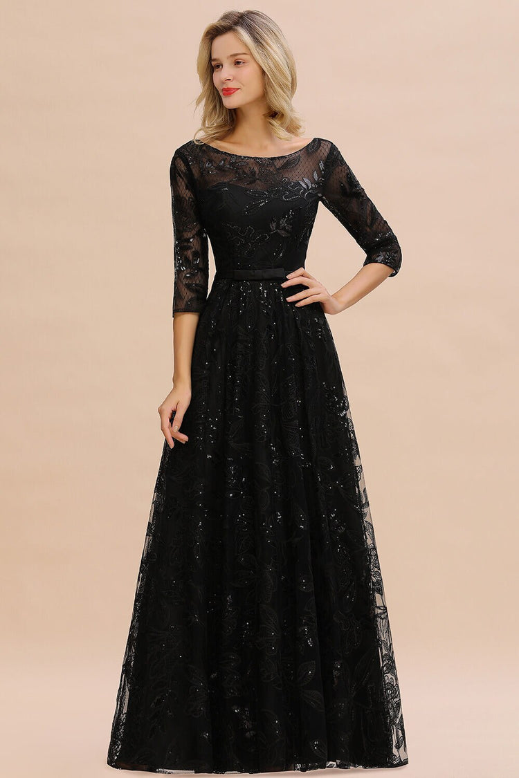 Vestido de Festa Longo com Detalhes Bordados e Brilho