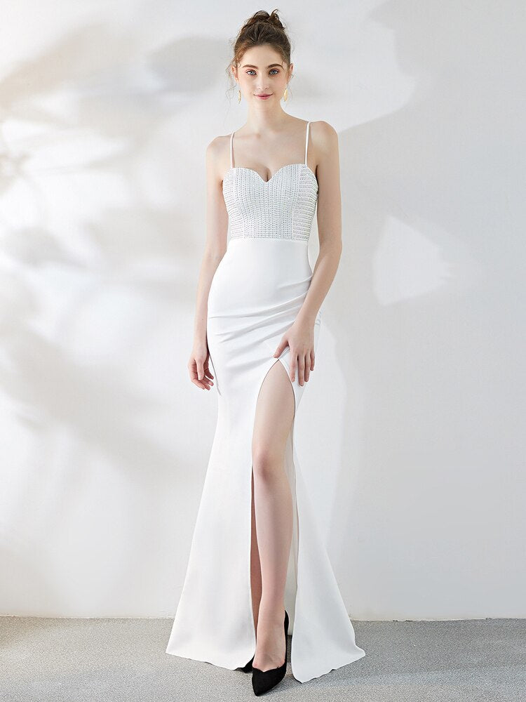 Vestido de Festa Longo em Cetim com Fenda