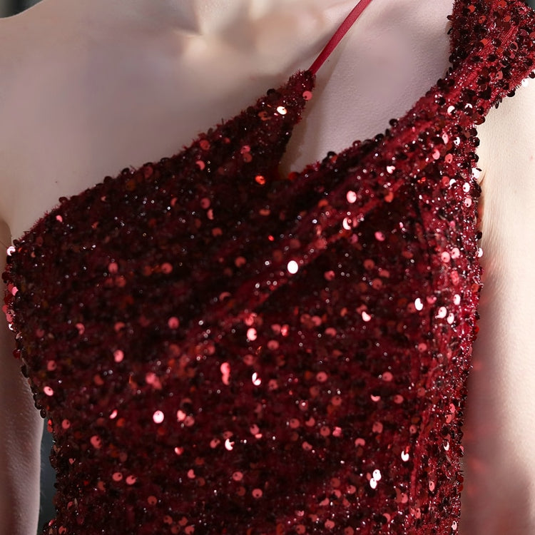 Vestido de Festa Longo Todo Detalhado com Brilho Marsala