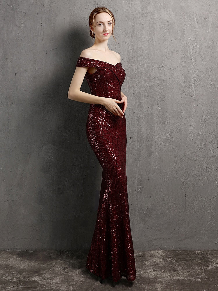 Vestido de Festa Longo com Abertura Lateral em Chiffon Marsala