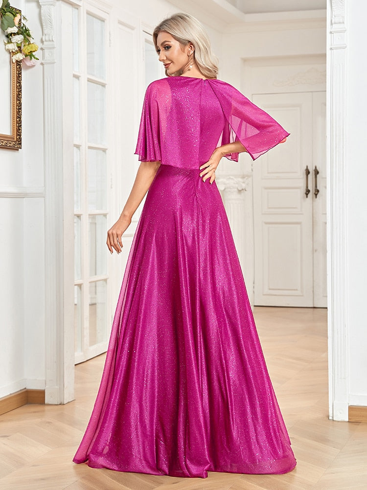 Vestido de Festa Longo com Tecido Brilho