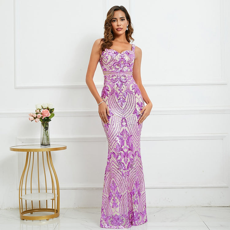 Vestido de Festa Sereia Elegante com Cintura Adornada