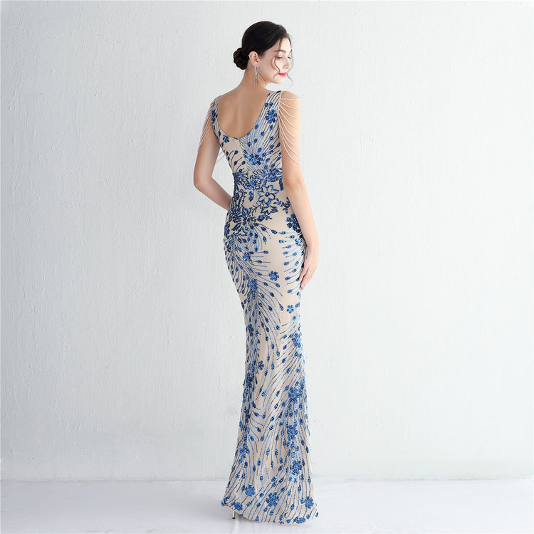 Vestido de Festa Luxo em Detalhes e Miganças Longo