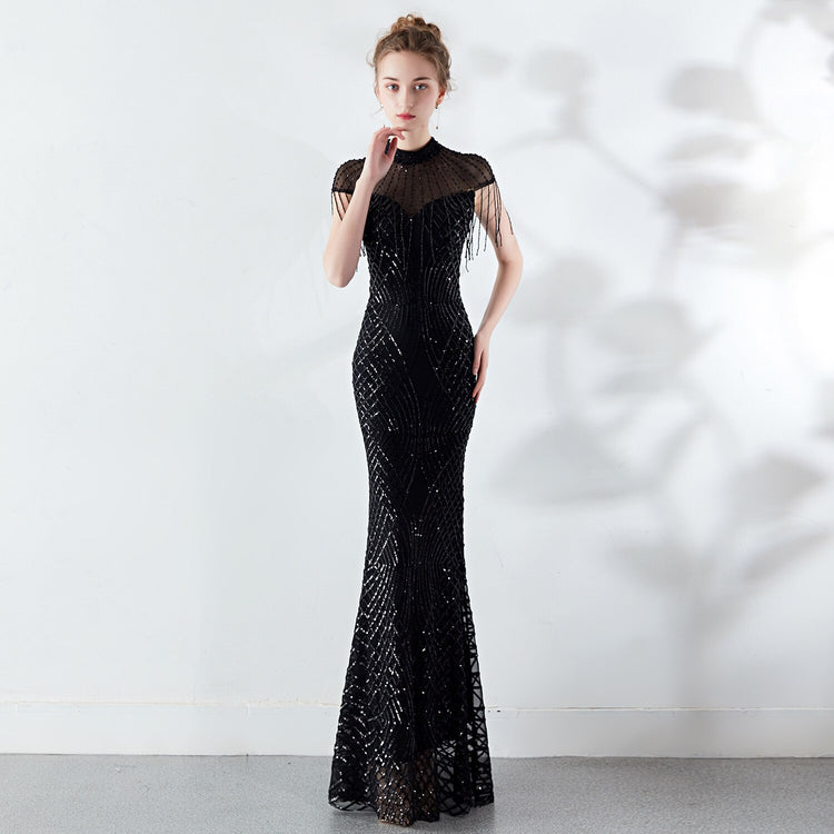 Vestido de Festa com Miçangas Vintage Luxo