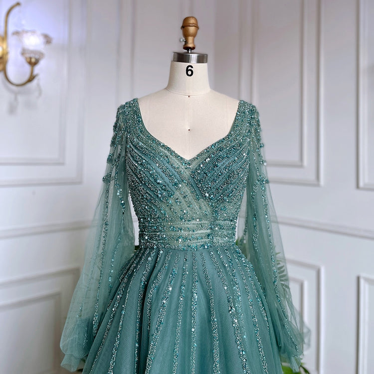 Vestido de Festa Longo Vênus Detalhes em Miçangas e Cristais - Modelo Especial