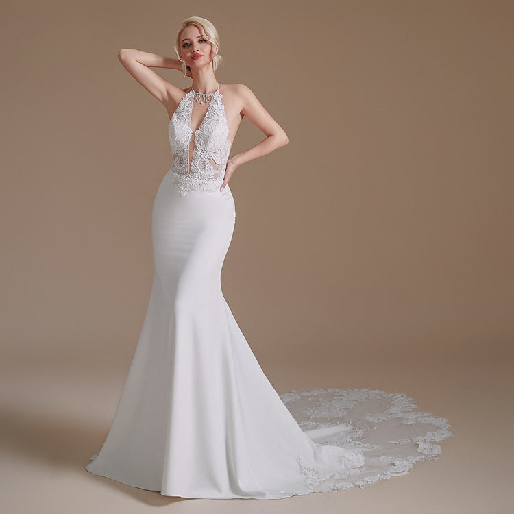 Vestido de Noiva Sereia Luxo com Parte Superior Detalhada em Rendas