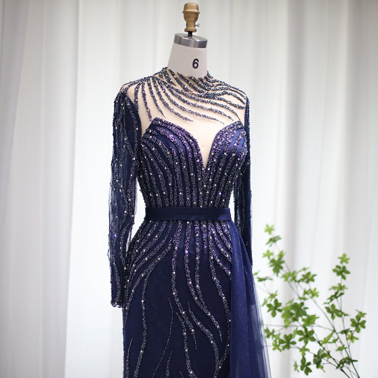 Vestido de Festa Queen Longo Azul Marinho - Modelo Especial