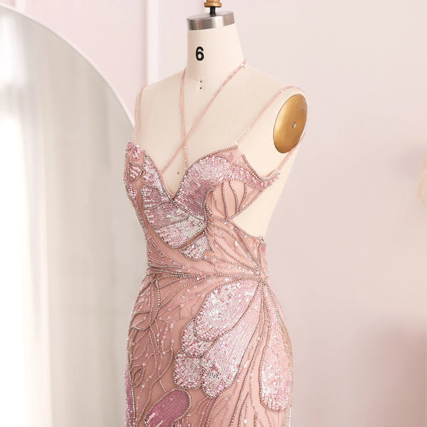 Vestido de Festa Longo com Alças Finas Floral - Modelo Especial