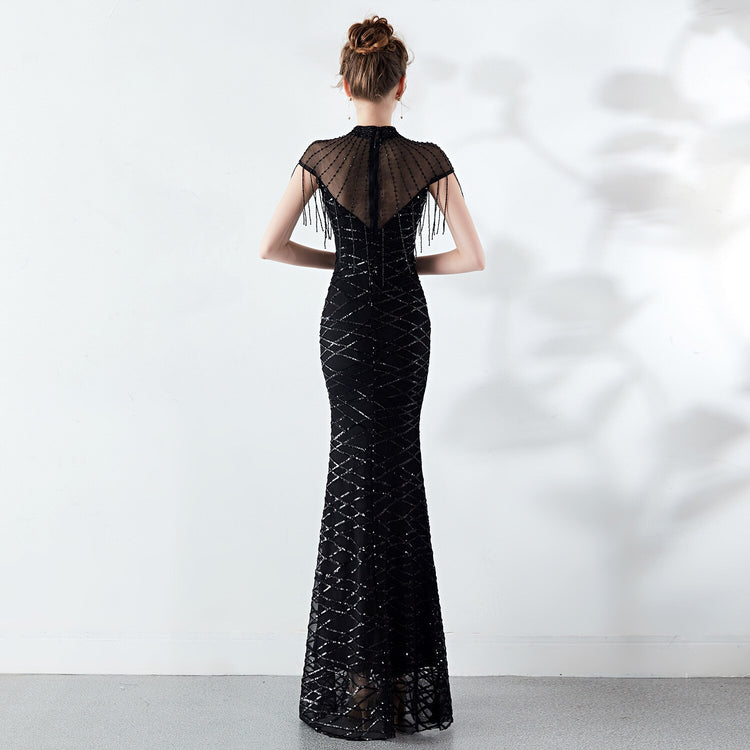 Vestido de Festa com Miçangas Vintage Luxo