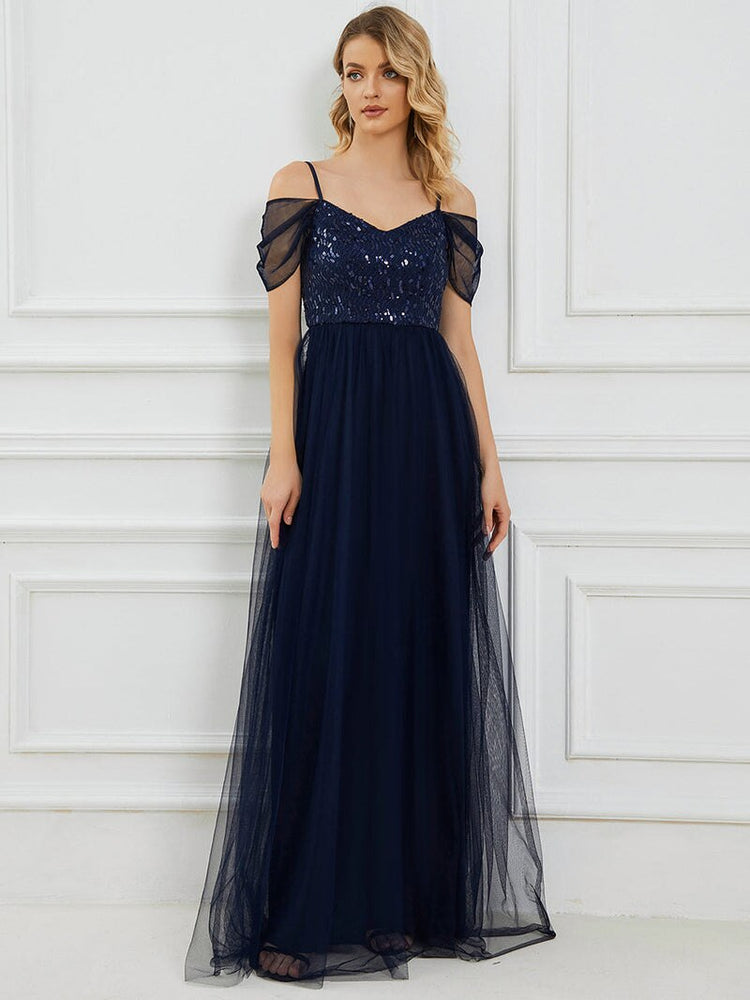 Vestido de Festa Clássico Detalhes em Tule