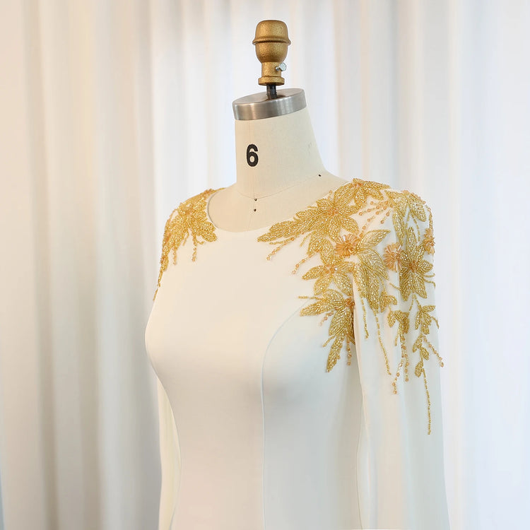 Vestido de Noiva com Detalhes em Dourado Longo - Modelo Especial