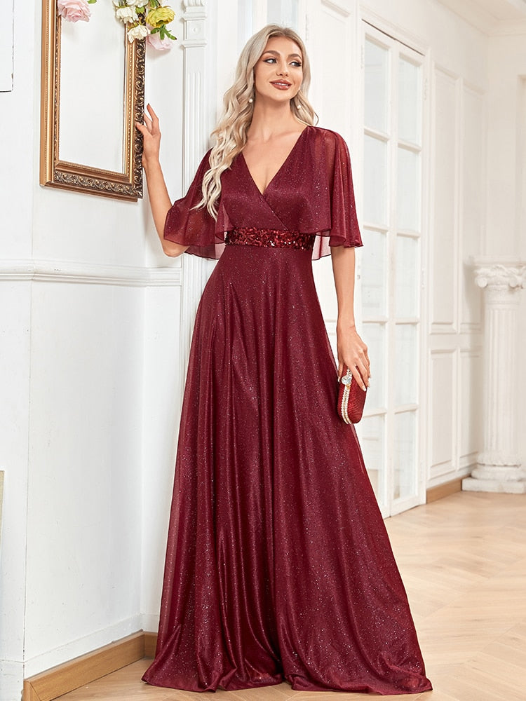 Vestido de Festa Longo com Tecido Brilho