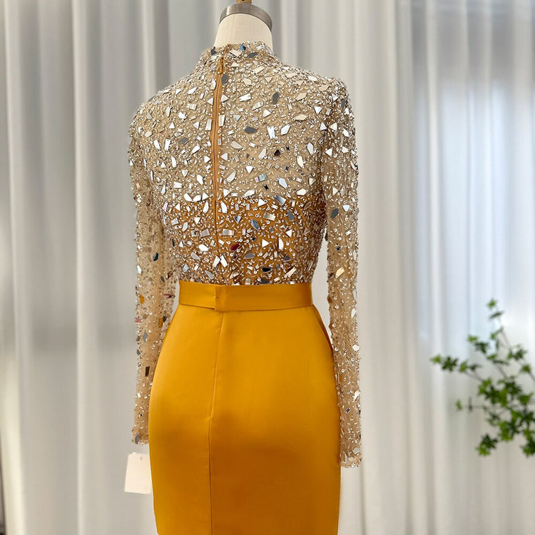 Vestido de Festa Luxo Plissado com Parte Superior Detalhada - Modelo Especial