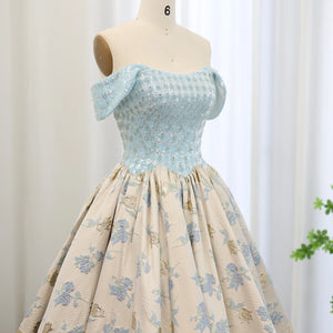Vestido de Festa Longo Azul Serenity com Saia Volume - Modelo Especial
