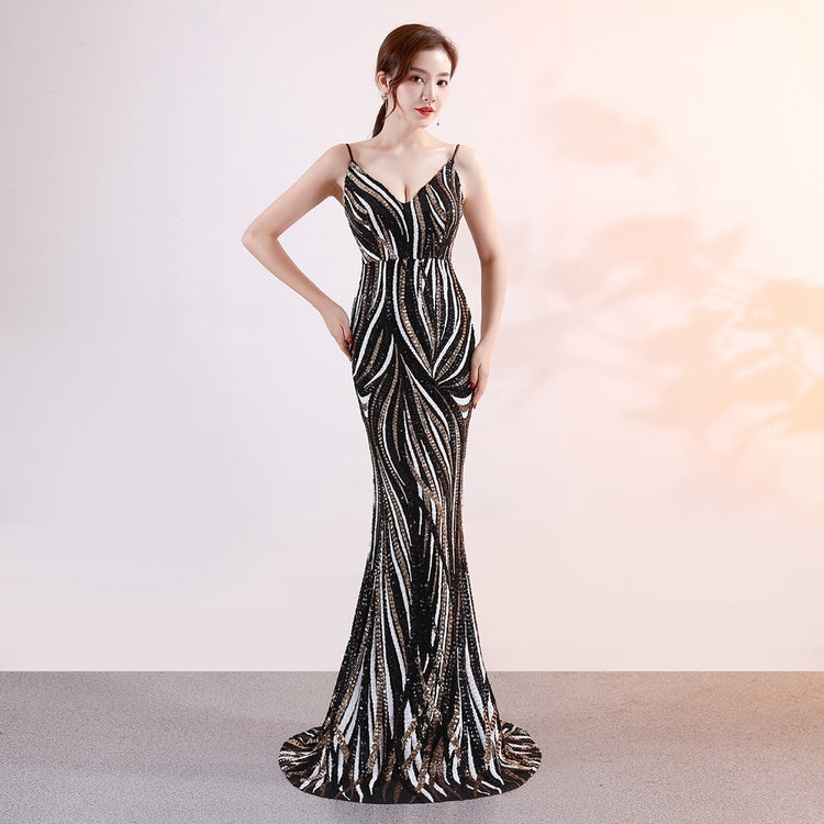 Vestido de Festa Longo Ondas Brilho