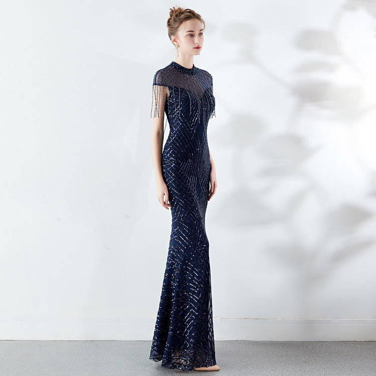 Vestido de Festa com Miçangas Vintage Luxo