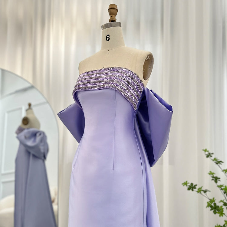 Vestido de Festa Longo Lavanda Primavera Luxuoso - Modelo Especial