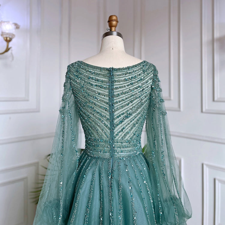 Vestido de Festa Longo Vênus Detalhes em Miçangas e Cristais - Modelo Especial