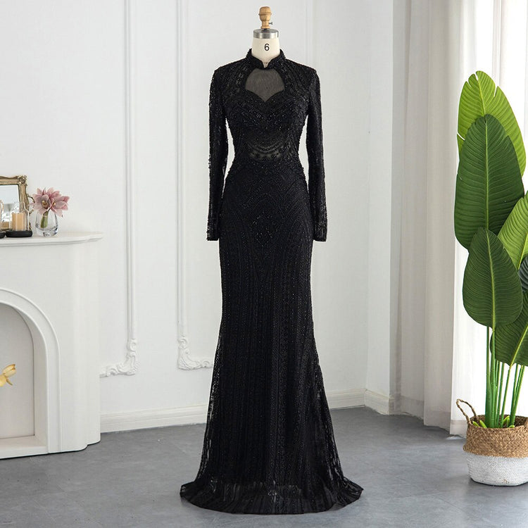 Vestido de Festa de Luxo Deslumbrante com Cristais e Pedrarias