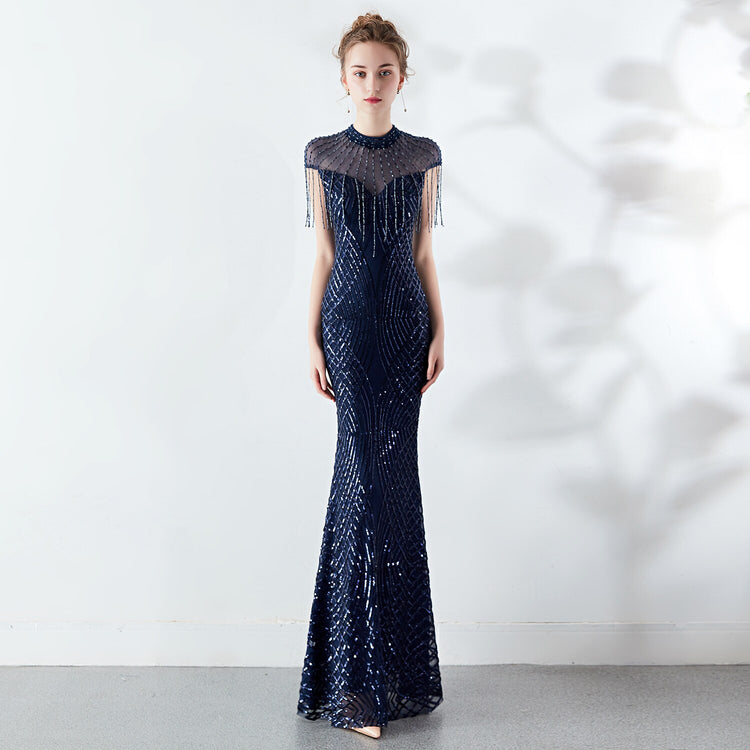Vestido de Festa com Miçangas Vintage Luxo