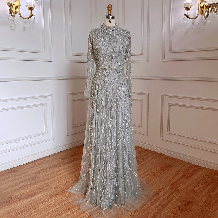 Vestido de Festa Luxo Clássico Todo Detalhado em Brilho - Modelo Especial