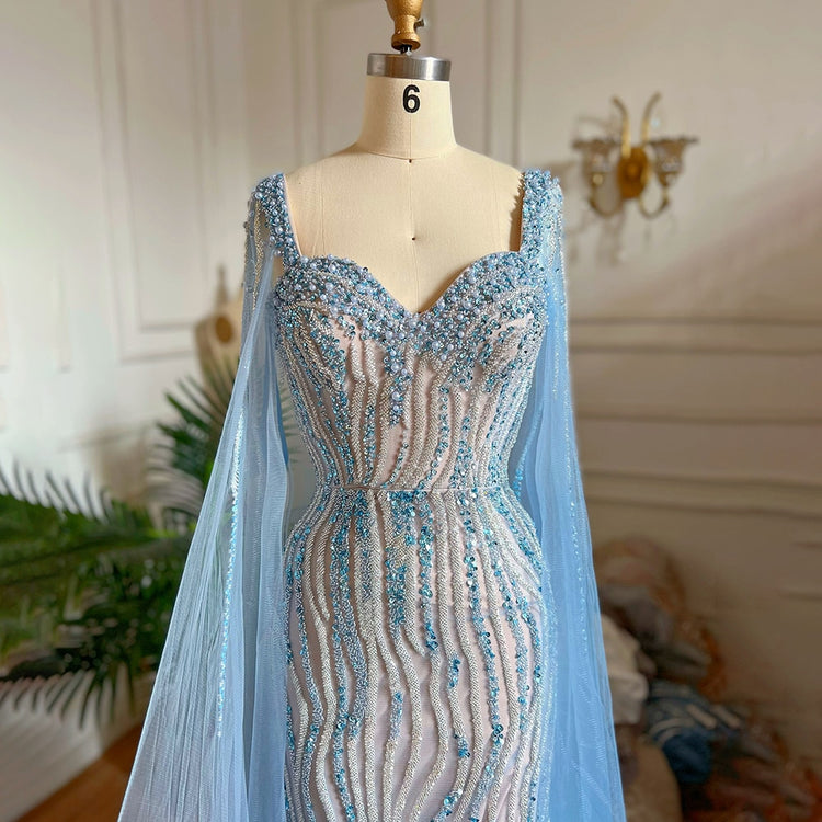 Vestido de Festa com Capa Longo Luxo Montserrat - Modelo Especial